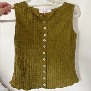 Lisa Says Gah Summer Top Olive - Size M (fits like a small!)